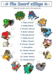 English Worksheet: Smurfs2 (Smurf Village) - 3pages