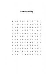 English Worksheet: Daily routine crossword & picture text