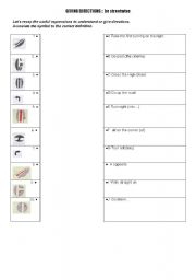 English Worksheet: Giving directions: be streetwise