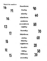 Match the numbers