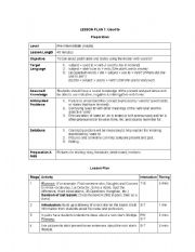 English Worksheet: Tefl lesson plan samples