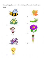 English Worksheet: Kitten is Hungry