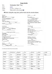 English Worksheet: Someone Like You