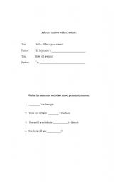 English worksheet:   to  be