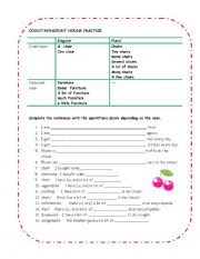 English Worksheet: count/ noncount nouns and articles