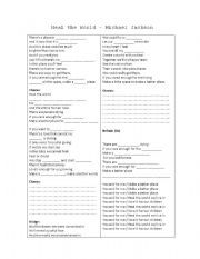 English Worksheet: Heal the World