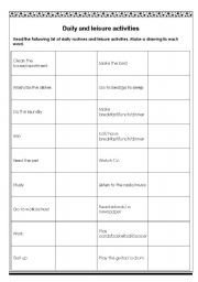English Worksheet: Daily routines and leisure activities