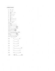 English worksheet: NUMBER NAME