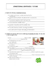 English Worksheet: Conditinals / Future