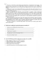 English Worksheet: Reading comprehenesion