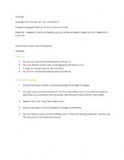 English Worksheet: Lesson Plan 1    Welcome