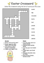 English worksheet: Easter Crossword