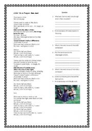 English Worksheet: Present simple in Livin on a prayer by Bon Jovi