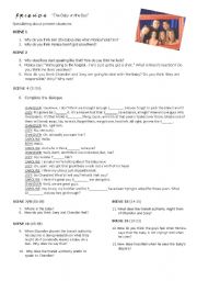 English Worksheet: FRIENDS VIDEO SESSION: The baby on the bus