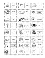 English Worksheet: food Dominoe game