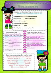 English Worksheet: A-AN-SOME-ANY-THERE IS-THERE ARE