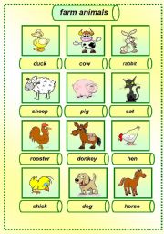 farm animals pictionary