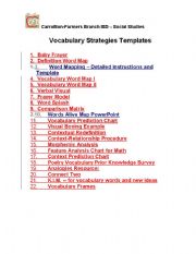 English Worksheet: Vocabulary Templates