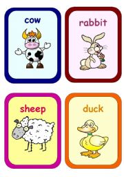 English Worksheet: farm animals flahcards