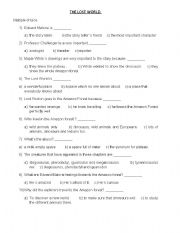 English worksheet: THE LOST WORLD