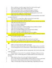 English Worksheet: Speaking Questions / Topic Questions
