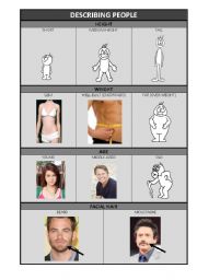 English worksheet: Describing people pictionary