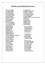 English Worksheet: collective nouns