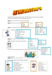 English Worksheet: conversation at the doctors