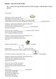 English Worksheet: Song - Rihanna - Only Girl