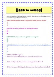 English Worksheet: Back to school