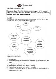 English worksheet: Character Study Treasure Island