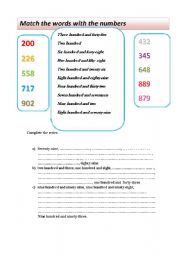English Worksheet: numbers review