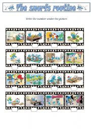 English Worksheet: Smurfs3 (Smurfs Routine)