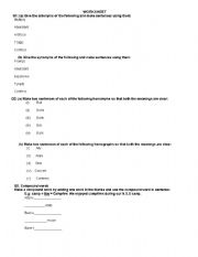 English worksheet: antonyms, synonyms, homonyms, homographs, compound words