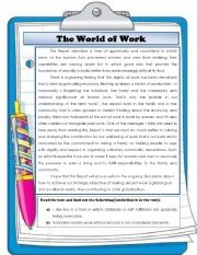 English Worksheet: The World of Work