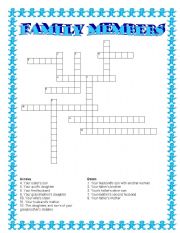 FAMILY MEMBERS CROSSWORD