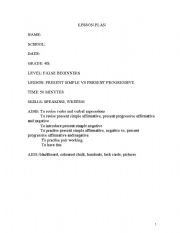 English Worksheet: LESSON PLAN