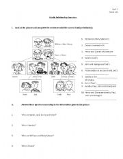 English Worksheet: Family Relationships