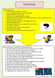 English Worksheet: Punctuation Series: Comma