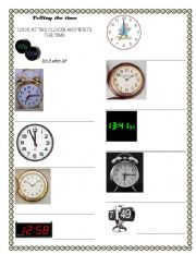 English Worksheet: telling the time