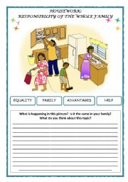 English Worksheet: HOUSEWORK 1/2