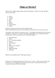 English worksheet: Movie Discussion