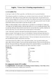 English Worksheet: Reading Comprehension Test