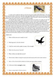 English Worksheet: The Raven : a fable