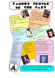 English Worksheet: famous people in the past