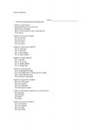 English worksheet: House vocabulary