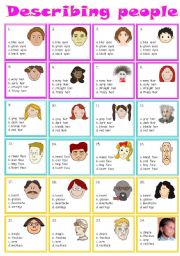 English Worksheet: Describing people