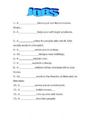 English worksheet: JOBS