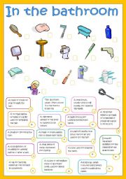 English Worksheet: In the bathroom
