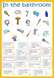 English Worksheet: In the bathroom